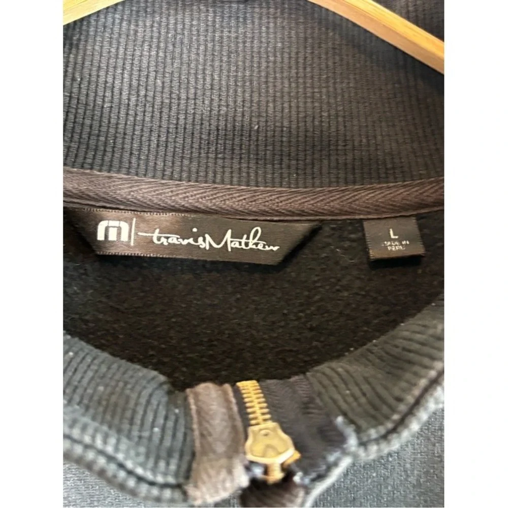 Travis Mathew Quarter Zip Pullover Black Mens L Mock Neck Pockets Consign